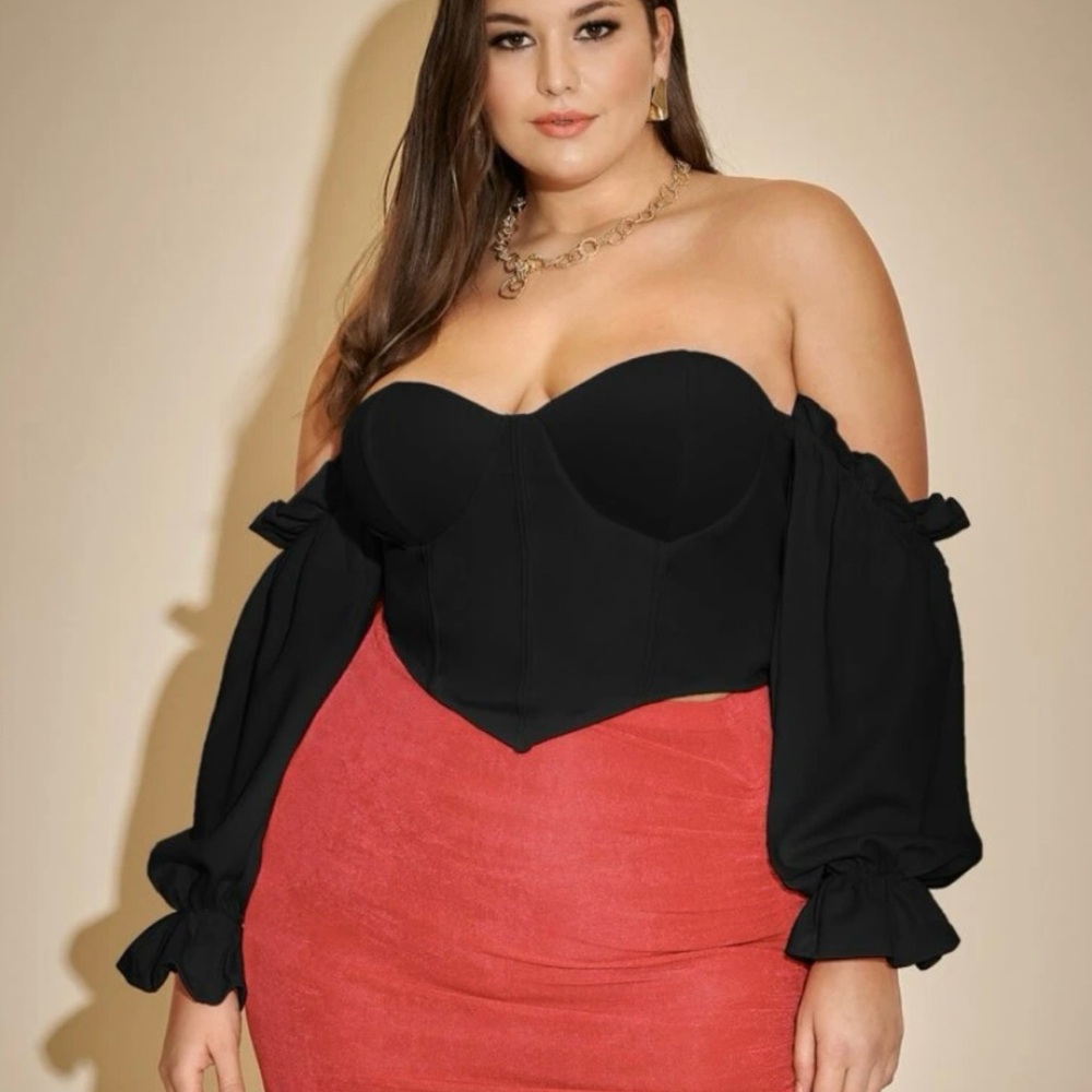 SHEIN Black Off-Shoulder Blouse